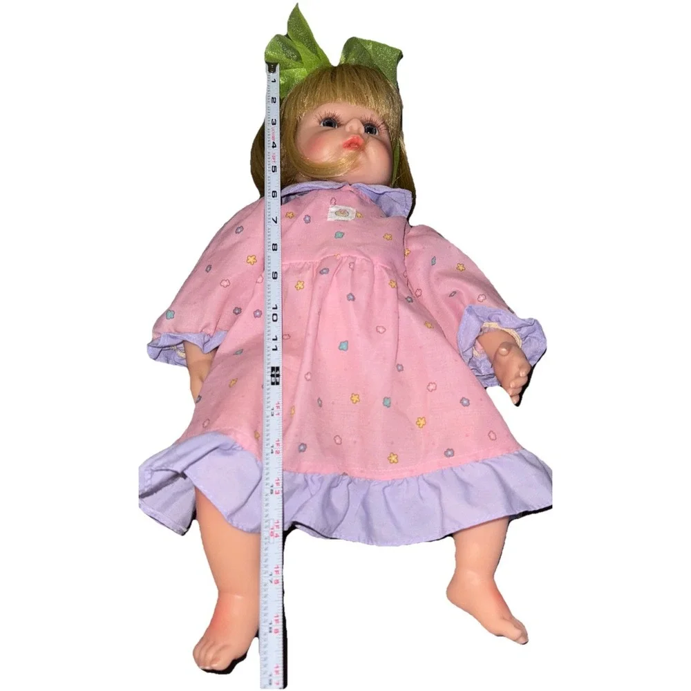 NPK Baby Girl Doll Realistic Weighted Blonde Blue Eyes Soft Body Vinyl Toy 19